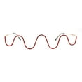 thumbnail image 1 of Womens Unique Wave Shape Lensless Rhinestone Jewelry Eyeglasses Gold Red, 1 of 4