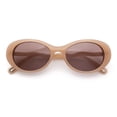 thumbnail image 1 of Womens Unique Wavy Crooked Arm Mod Oval Plastic Sunglasses Beige - Brown, 1 of 6
