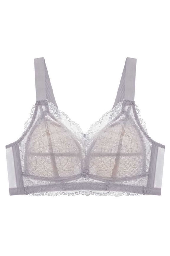 Womens Unlined Push Up Bras See Through Full Coverage Underwire Bra Supportive Light No Padding Sheer Bralette 42BC, Purple