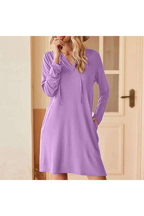 Womens Upf 50+ Cover-Up Dress Beach Spf Sun Protection Long Sleeve Shirts Dress Lightweight Athletic Uv Hoodie Purple S