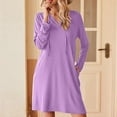 thumbnail image 1 of Womens Upf 50+ Cover-Up Dress Beach Spf Sun Protection Long Sleeve Shirts Dress Lightweight Athletic Uv Hoodie Purple Xl, 1 of 6