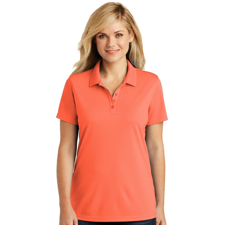 Womens Upscale Style Moisture-Wicking Polo Shirt, 4XL Coral Splash 