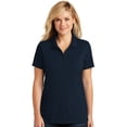 thumbnail image 1 of Womens Upscale Style Moisture-Wicking Polo Shirt, Small River Blue, 1 of 5