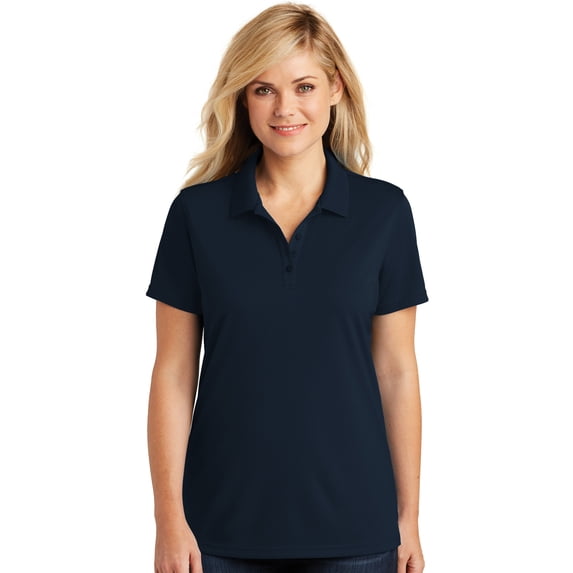 Womens Upscale Style Moisture-Wicking Polo Shirt, Small River Blue
