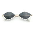 thumbnail image 1 of Womens Upside Down Half Rim Diamond Shape Rimless Metal Frame Sunglasses Gold - Black, 1 of 8