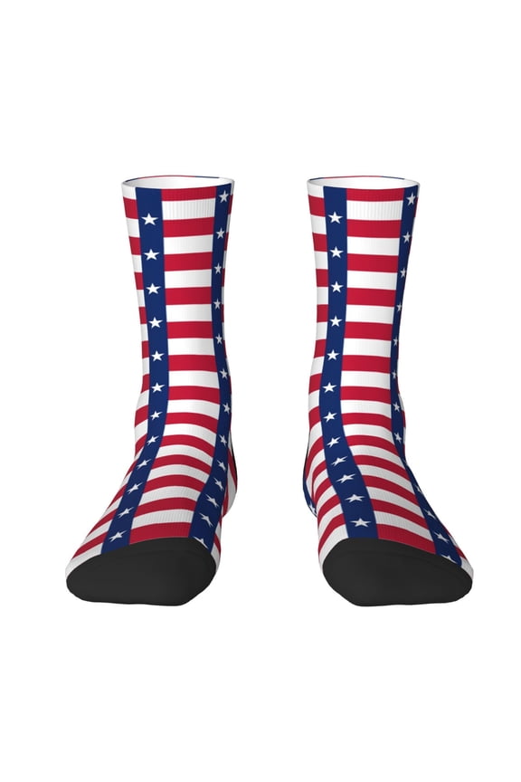 Womens Us Flag Texas Dress Crew Socks Colorful Novelty Socks