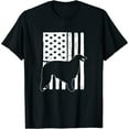 thumbnail image 1 of Womens Usa American Flag Border Terrier Dog Lover Theme Design T-Shirt Black Small, 1 of 5