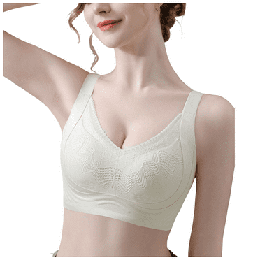 Womens V Lace Wireless Seamless Bras No Underwire Comfort Push Up Bras Supportive Full Coverage Bralettes