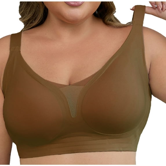 Womens V Mesh Wireless Support Bras, Comfortable No Underwire Lingeries, Seamless Push up Everyday Bras