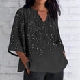thumbnail image 1 of Womens V Neck 3/4 Sleeve Linen Tops Vintage Boho Beach Gauze Blouses Loose Casual Dressy T-Shirt Summer Daily Outfits 2026 Spring Summer Limited-time offer, 1 of 5