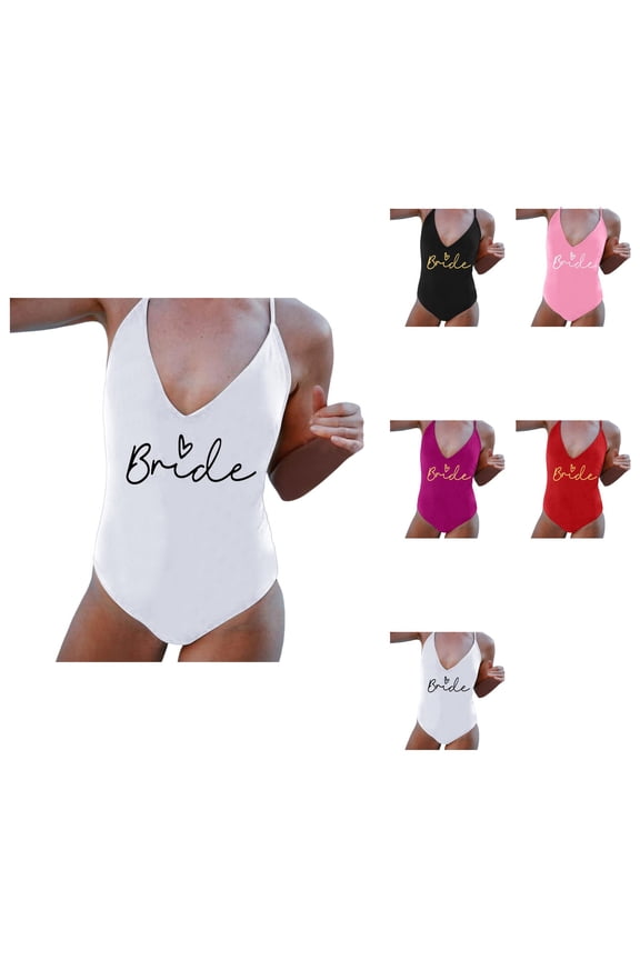Womens V-Neck Backless Strap Bikini Top with Fashion Print - Sexy Sleeveless Swimsuit for Bathing & Beach
