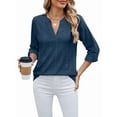 thumbnail image 1 of Womens V Neck Casual Hollow Out Eyelet Embroidered Blouses Shirts Beach Cover Up Tops Dressy  S, 1 of 8