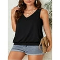 thumbnail image 1 of Womens V Neck Casual Tank Tops Fit Sleeveless Summer Tops Shirts Blouses, 1 of 6