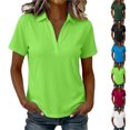 thumbnail image 1 of Womens V Neck Collared Shirts, Short Sleeve Business Dressy Casual Tops, Summer Flowy Trendy Tees, 1 of 8