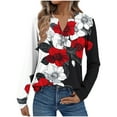 thumbnail image 1 of Womens V Neck Long Sleeve Blouses Tops Fall Fashion Ruffle Cuffs Dressy Casual T-Shirts, 1 of 5