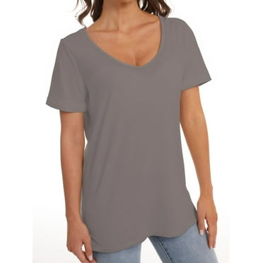 Womens V Neck Oversized Tees Half Sleeve T Shirts