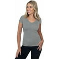 thumbnail image 1 of Womens V-Neck Short Sleeve Cotton T-Shirts, Solid Multi-Color Essential Casual Layering Shirts&nbsp;, 1 of 1