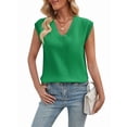 thumbnail image 1 of Womens V Neck Sweater Vest Oversized Ribbed Knit Sleeveless Casual Loose Fit Pullover Tank Top Green M, 1 of 9