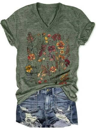 トップス SMALL FLOWER OVER SHIRT Never A Wallflower | Short Sleeve Elastic Collar Top Mini Floral