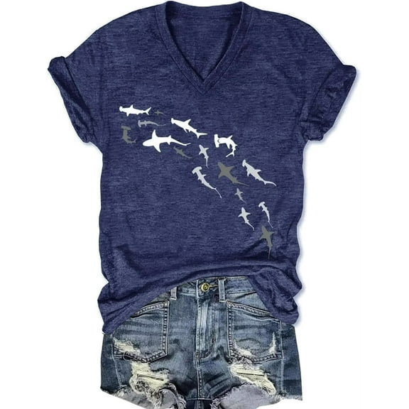 Womens V Neck T Shirts Vintage Cute Boho Flowers Short Sleeve Wildflower Tops