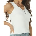 thumbnail image 1 of Womens V Neck Tank Tops 2024 Ribbed Knit Sleeveless Basic Shirt Trendy V Neck Buttons Summer Top, 1 of 6