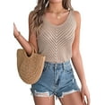 thumbnail image 1 of Womens V Neck Tank Tops 2025 Sleeveless Knit Shirts Summer Casual Sweater Vest Khaki S, 1 of 9