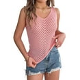 thumbnail image 1 of Womens V Neck Tank Tops 2025 Sleeveless Knit Shirts Summer Casual Sweater Vest Pink M, 1 of 9
