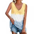 thumbnail image 1 of Womens V Neck Tank Tops Causal Sleeveless Basic Tops Shirts with Color Print, 1 of 3