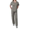 thumbnail image 1 of Womens V-Neck Top and Drawstring Pant Medical Scrub Set, Style 7891, 1 of 4