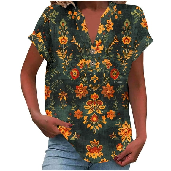 Young adult fashion Womens V Neck Tops Dressy Casual Plus Size Blouses for Women 4X-5X