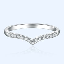 Womens V Shaped Diamond Ring Wishing Bone Design Dainty Stackable Promise Jewelry Gift Durable Metal For Casual