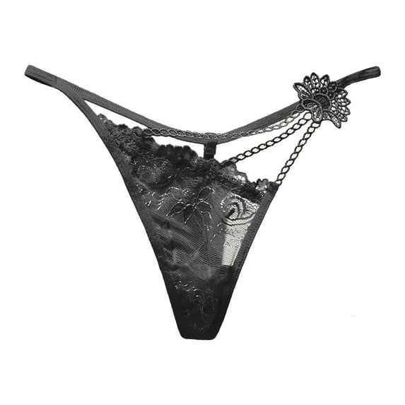 Womens V Shaped Sexy Transparent Hollow Lace Single Thong Thin Panties