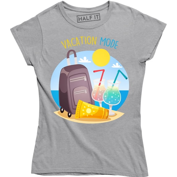 Womens Vacation Mode Funny Spring Break T-Shirt