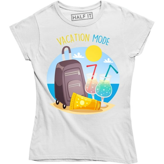 Womens Vacation Mode Funny Spring Break T-Shirt