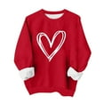 thumbnail image 1 of Womens Valentine Love Print Sweatshirt - Cute Graphic Round Neck Pullover, Casual Long Sleeve Loose Fit Top, Romantic Couple Matching 2026 Gift, 1 of 5