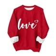 thumbnail image 1 of Womens Valentine Love Print Sweatshirt - Cute Graphic Round Neck Pullover, Casual Long Sleeve Loose Fit Top, Romantic Couple Matching 2026 Gift, 1 of 5