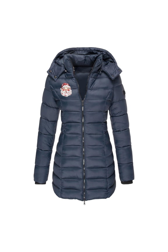 Womens Valentine'S Day Long Puffer Jacket Heart Print Quilted Jackets Winter Coats Slim Fit Down Coat Zip Up Hooded Jacket Thickened Quilted Down Jacket Warm Winter Coat with Hood