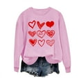 thumbnail image 1 of Womens Valentine Sweatshirt Love Heart Print Valentine's Day Sweater Oversized Crewneck Long Sleeve Pullover Tops, 1 of 4