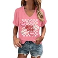 thumbnail image 1 of Womens Valentine T Shirts V-Neck Love Heart Printed Tee Short Sleeve Spring Summer Tops, 1 of 5