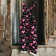 thumbnail image 1 of Womens Valentine's Day Jumpsuits Trendy Heart Printed Sleeveless Jumpers Loose Overalls Jumpsuit Pants With Pockets Multicolor L, 1 of 5