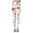 thumbnail image 1 of Womens Valentine's Day Leggings High Waisted Stretchy Love Heart Tight Pants Lightweight Slim Leg Holiday Casual Workout Yoga Pants, 1 of 4