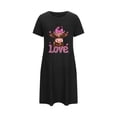 thumbnail image 1 of Womens Valentine's Day Nightgowns Cute Pattern Print Crewneck Short Sleeve Sleepshirts Comfy Soft Sleepwear, 1 of 4