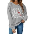 thumbnail image 1 of Womens Valentine's Day Sweatshirt Alphabet I O U Print Long Sleeve Shirts Teacher Valentine Pullover Tops 2025 Fashion Outfits, 1 of 4