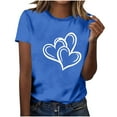thumbnail image 1 of Womens Valentine's Day T-Shirt Blue Heart Graphic Tee | Soft Stretch Relaxed Fit Casual Top | Gift for Her, Galentine's Shirt S-4XL,Size M, 1 of 7