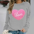 thumbnail image 1 of Womens Valentine's Sweatshirts Plus Size Cute Love Heart Graphic Blouses Long Sleeve Round Neck Shirts Valentine's Day Printed Sweater Pullover Tops, 1 of 5
