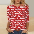 thumbnail image 1 of Womens Valentines Day Shirt Plus Size Crew Neck Cute Heart Graphic Tee Tops Fashion Funny Love 3/4 Sleeve Pullover Loose Casual Valentine Outfits 2026, 1 of 6