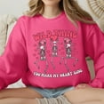 thumbnail image 1 of Womens Valentines Day Sweatshirt, Valentine Wild Thing Skeleton Sweatshirt, Womens Valentines Day Sweater, Valentines Sweater (Sizes:S; Colors:Heliconia;), 1 of 1