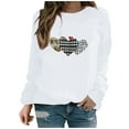 thumbnail image 1 of Womens Valentines Day Tops Leopard Buffalo Plaid Heart Graphic Sweatshirts Crewneck Pullover Tops, 1 of 8