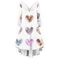 thumbnail image 1 of Womens Valentines Dresses Fashion V Neck Long Sleeve Dress Cute Love Heart Loose Casual Dresses Purple M, 1 of 5