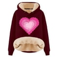 thumbnail image 1 of Womens Valentines Hoodies Lined Cute Candy Couple Love Heart Long Sleeve Pocket Sweatshirts Valentine Gift Loose Fit Hooded Tops, 1 of 3